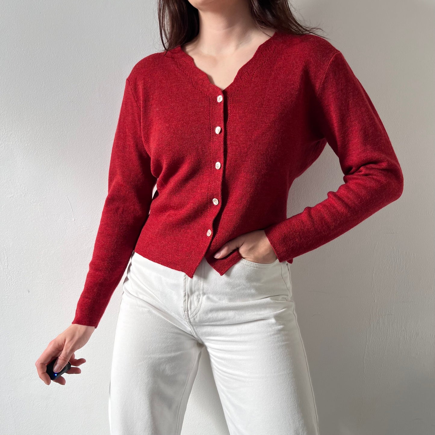 Laura Ashley red cardigan