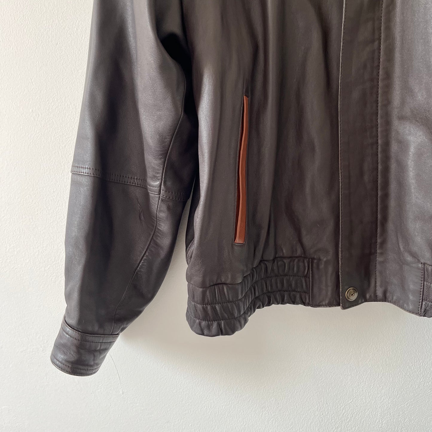 Dark brown leather jacket