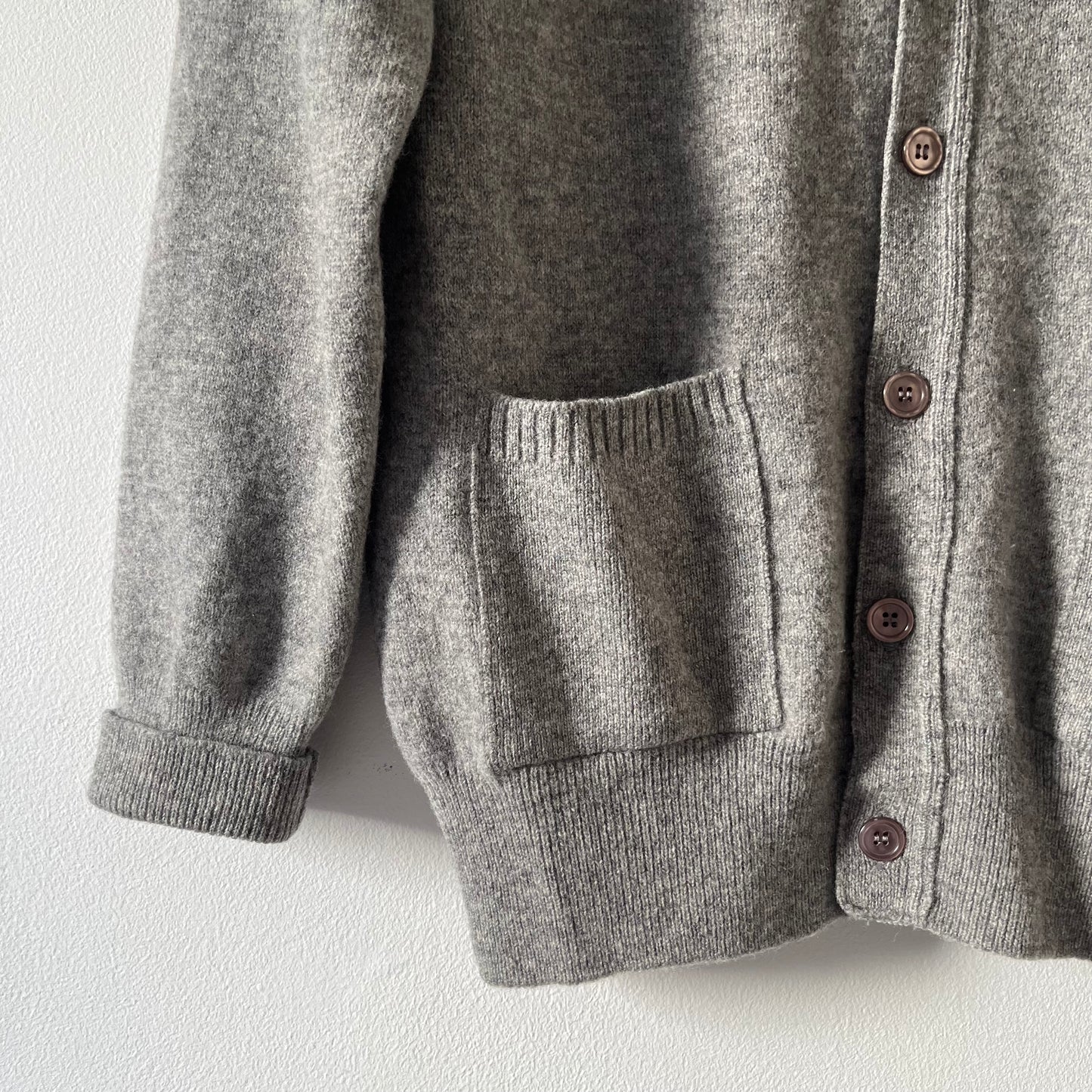 Grey lambswool cardigan