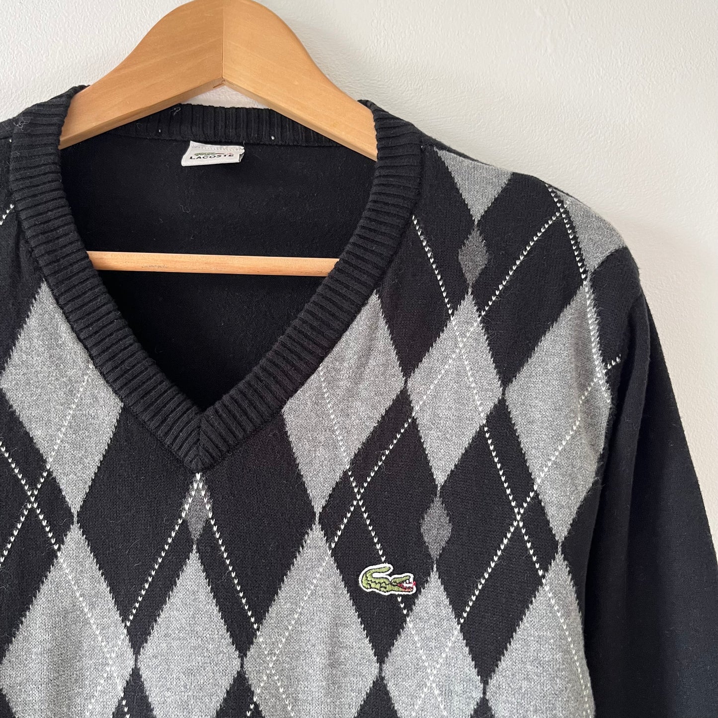 Lacoste Argyle black and grey jumper