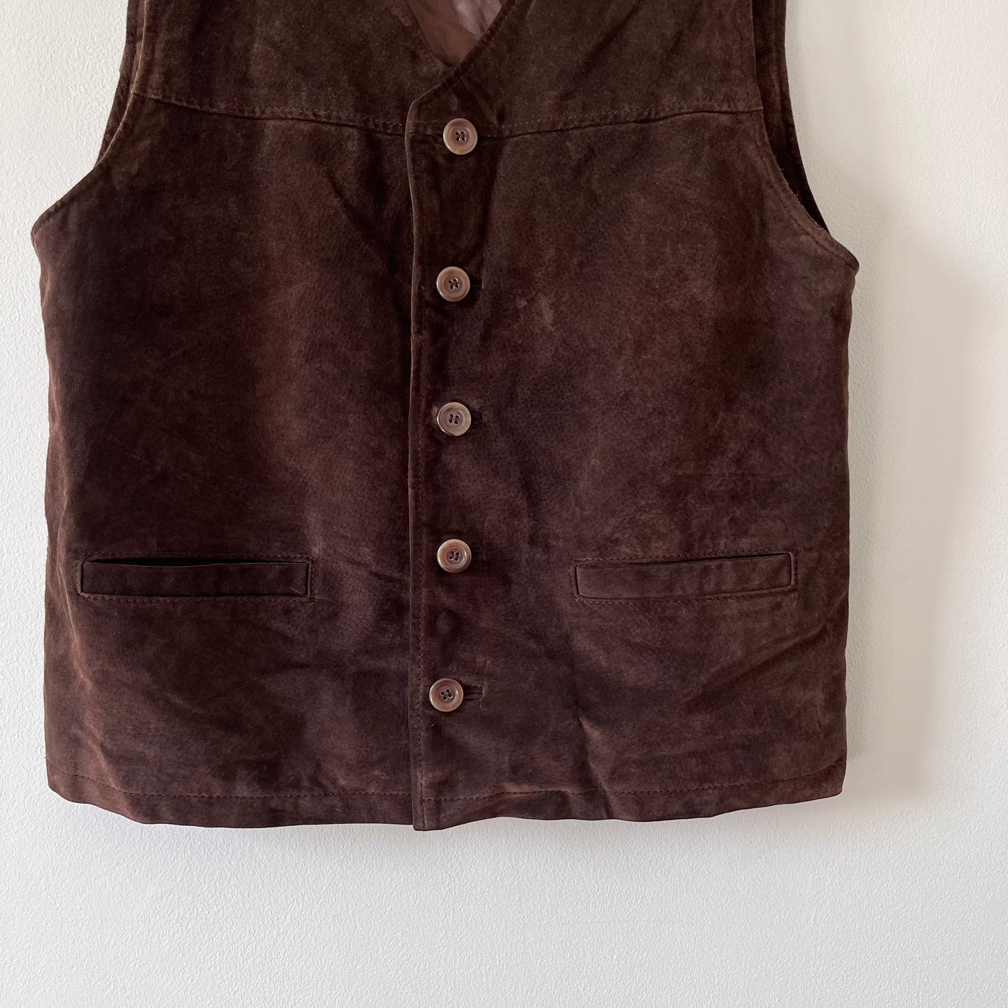 Dark brown suede waistcoat