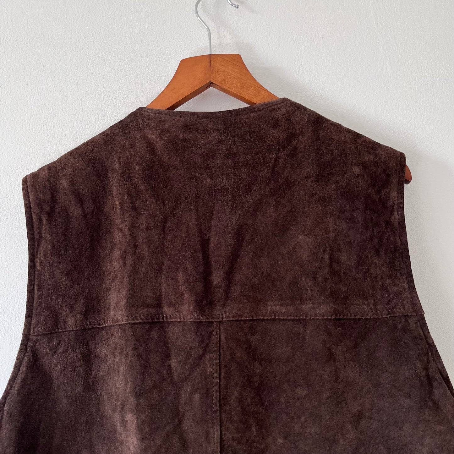 Dark brown suede waistcoat