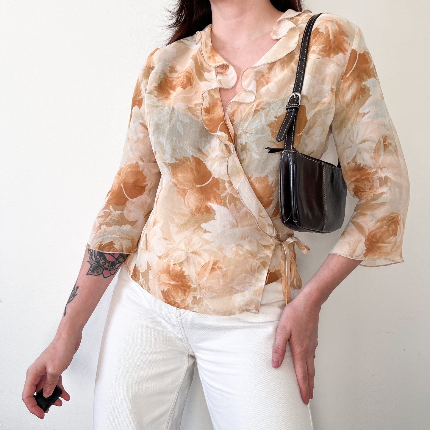 Floral wrap blouse