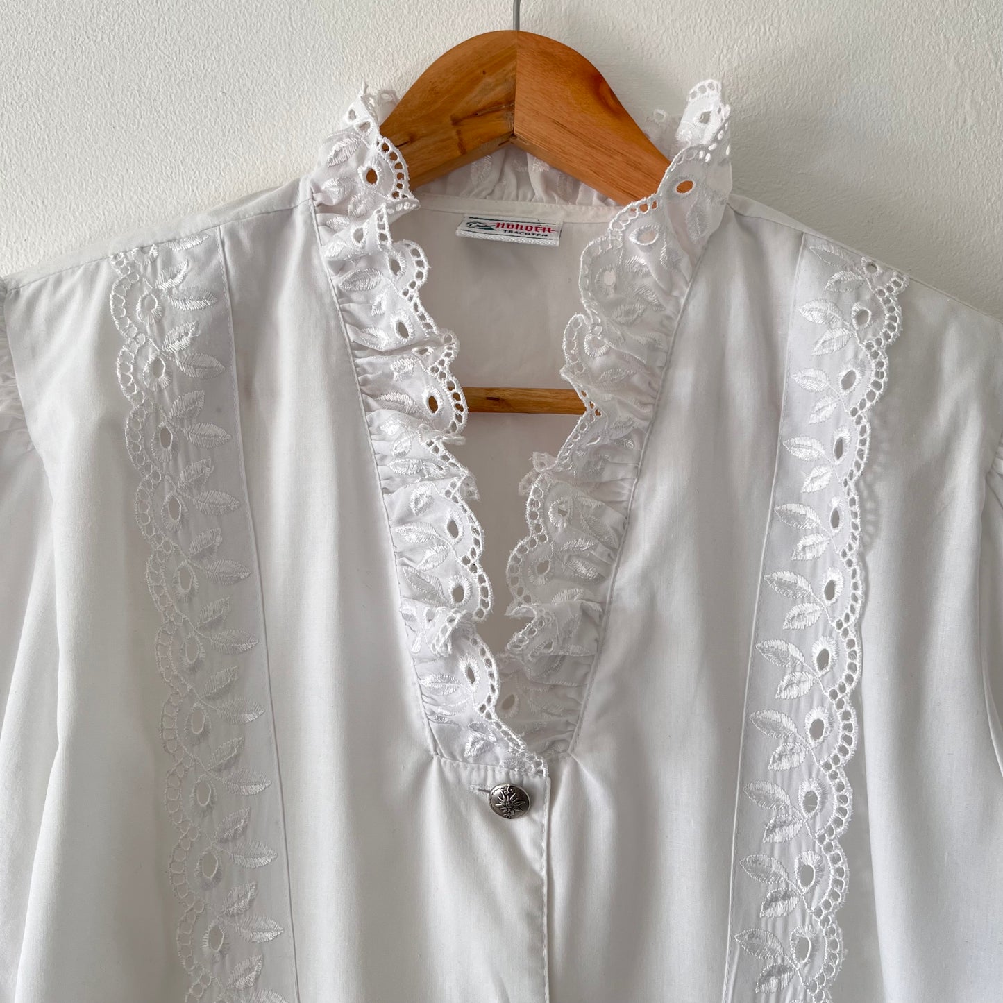 Vintage white ruffled blouse