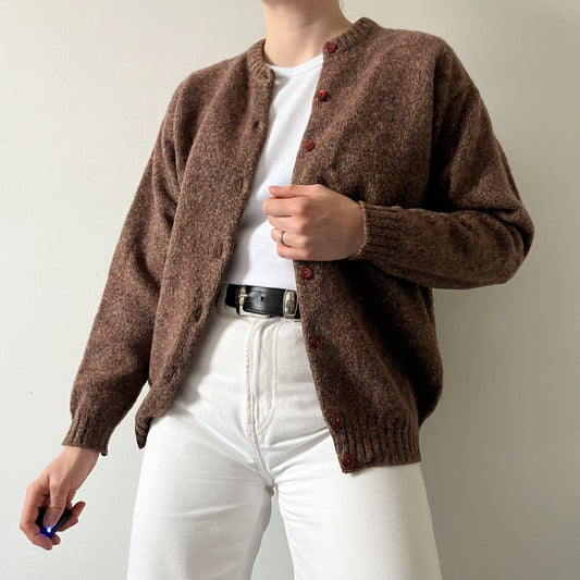 Brown wool cardigan