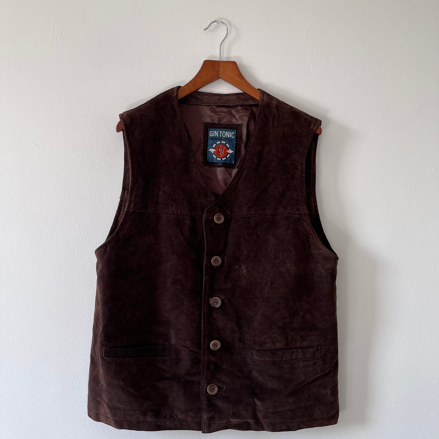 Dark brown suede waistcoat