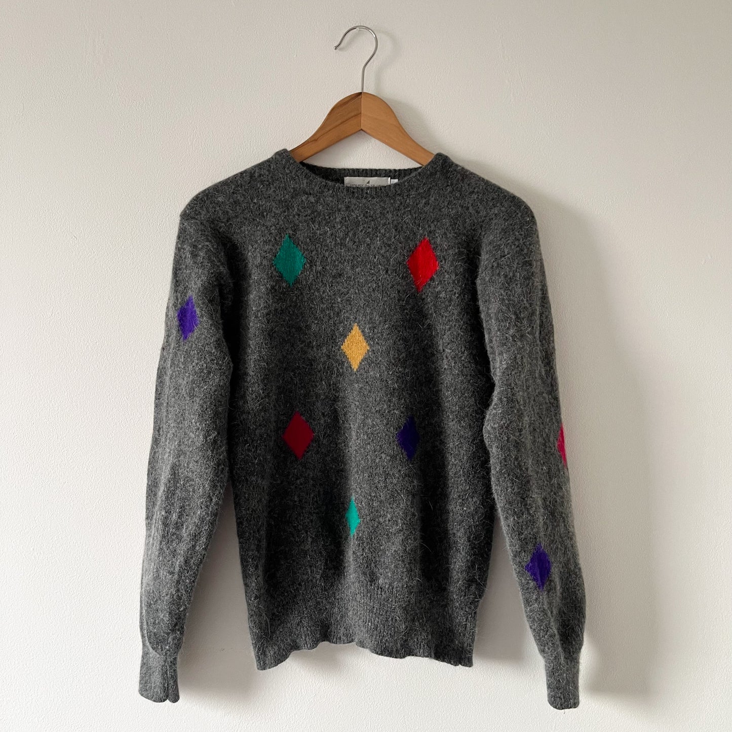 Soft grey lambswool and angora blend jumper