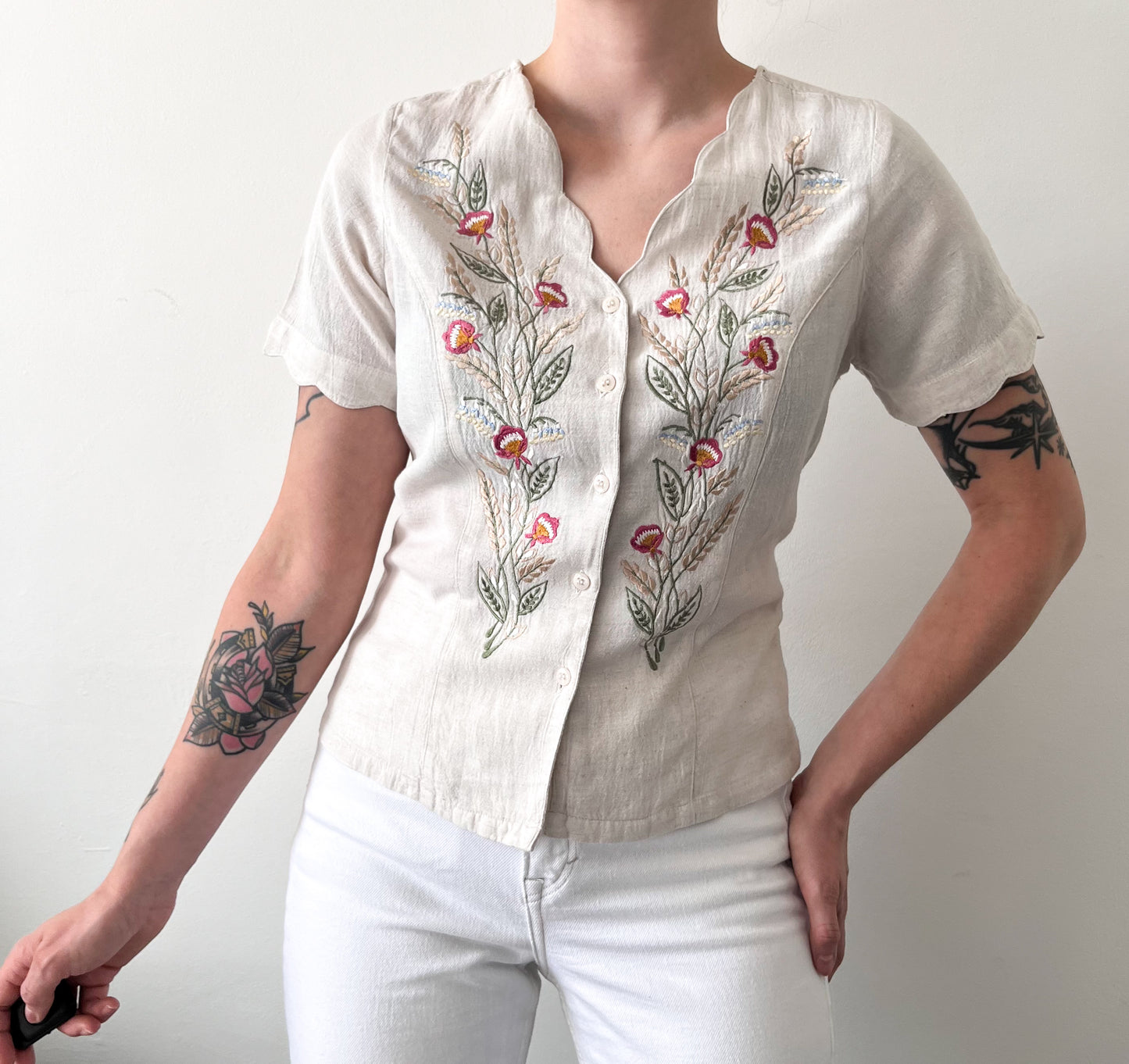 Vintage blouse with embroidery