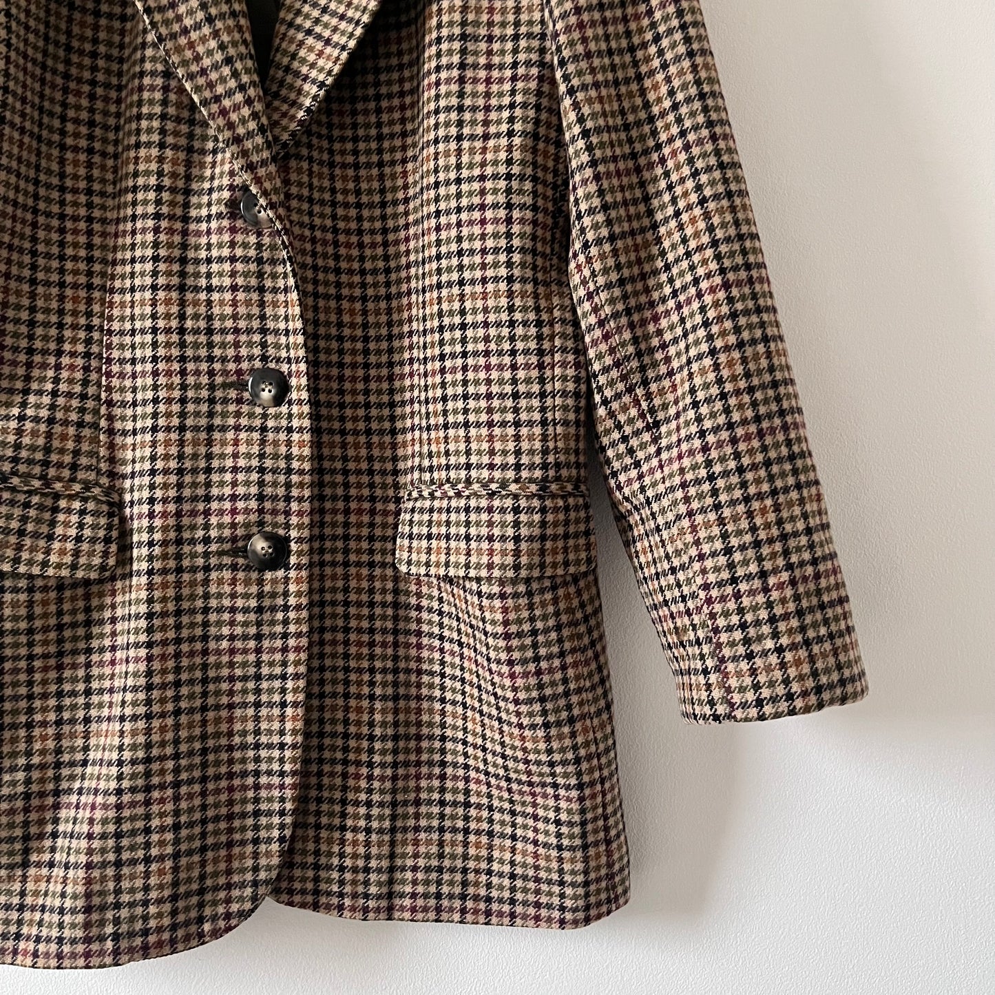 Checkered wool blazer