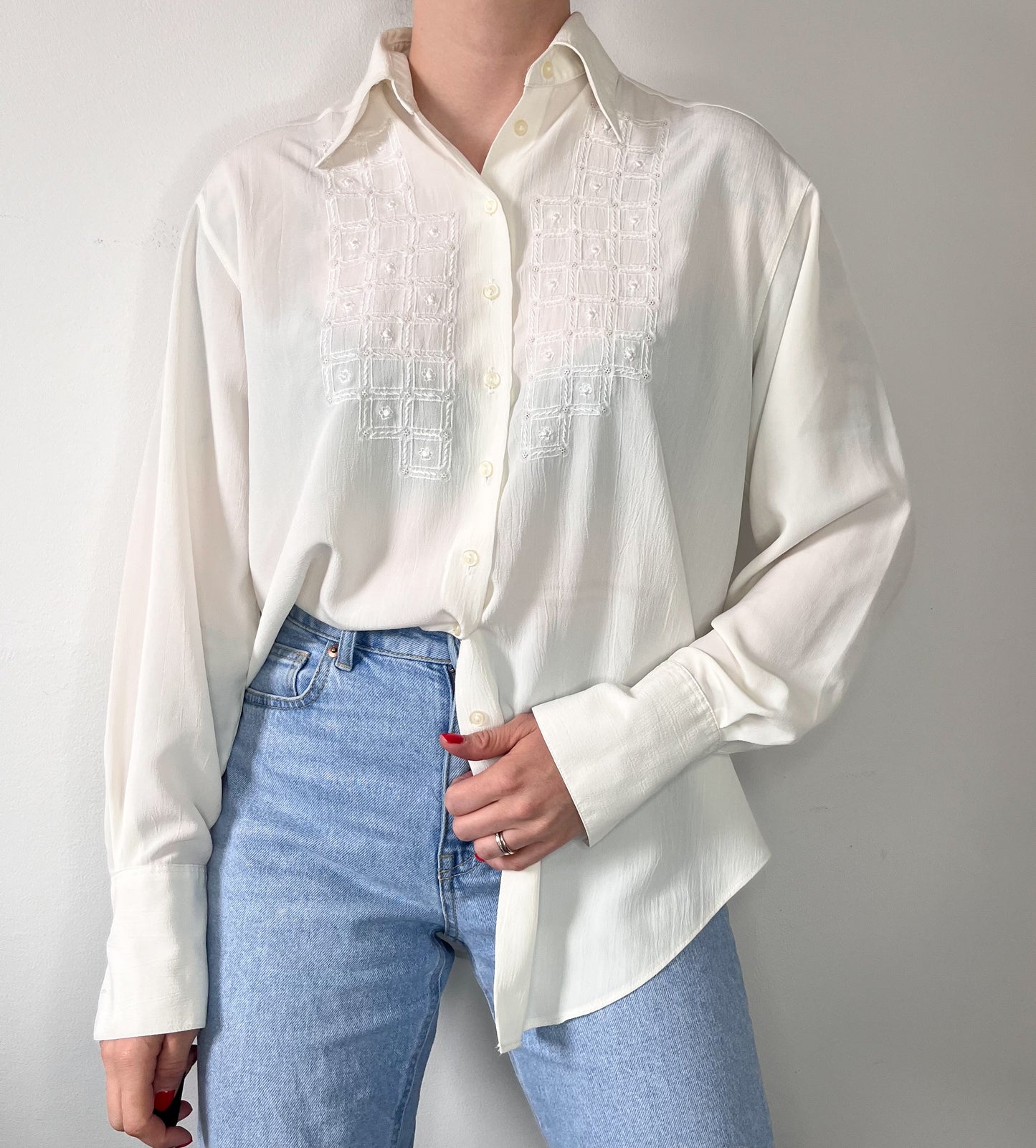 Vintage StMichael cream blouse