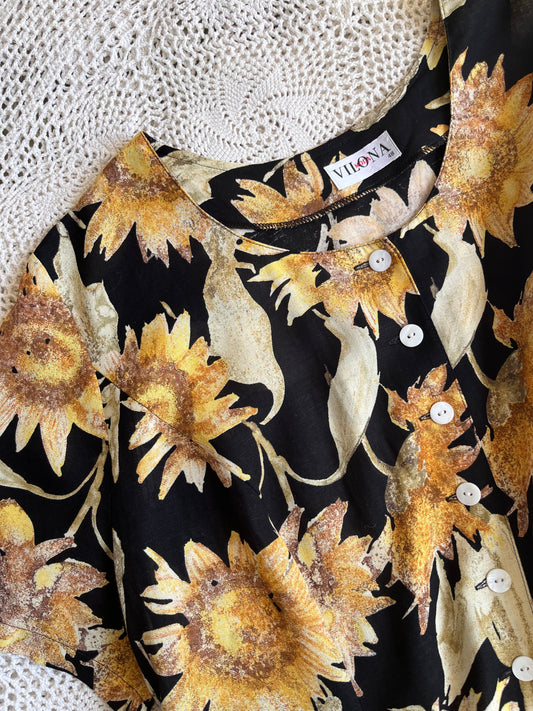 Vintage midi sunflower dress