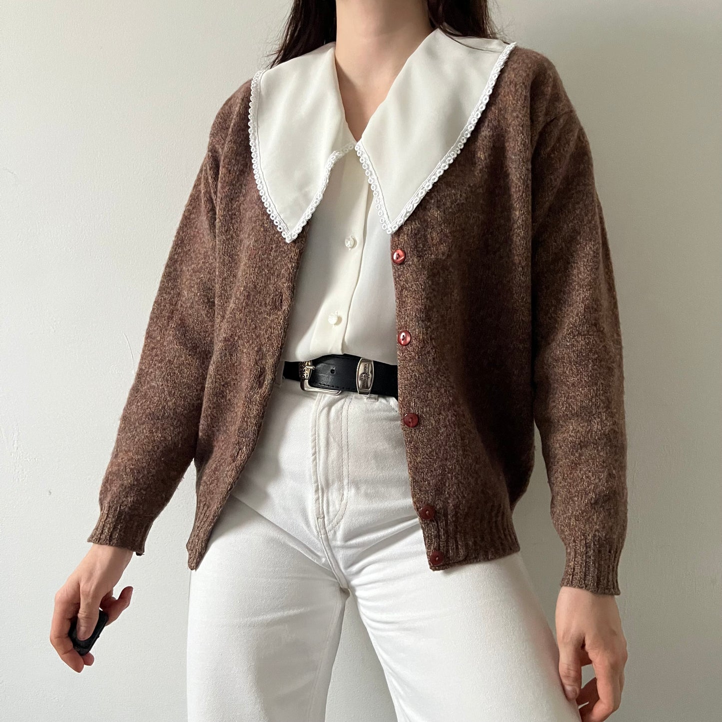 Brown wool cardigan