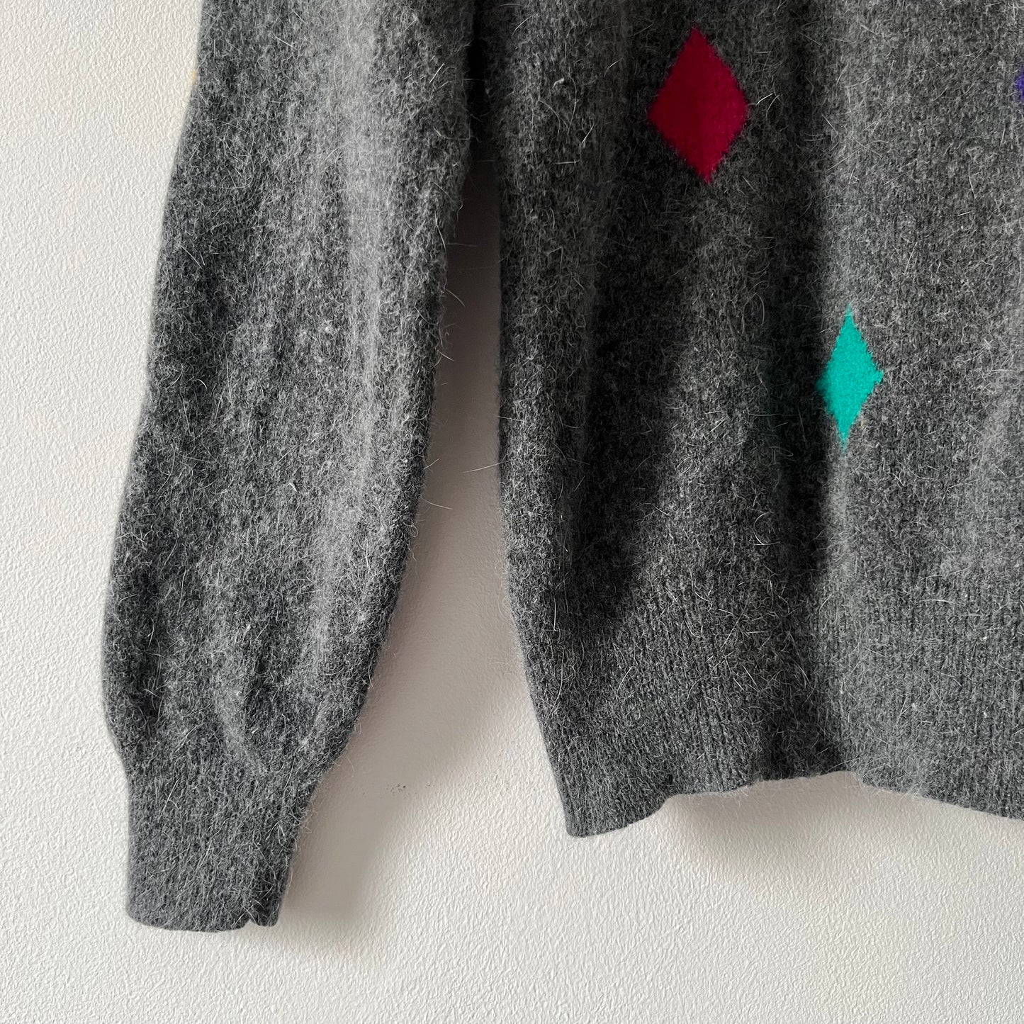 Soft grey lambswool and angora blend jumper