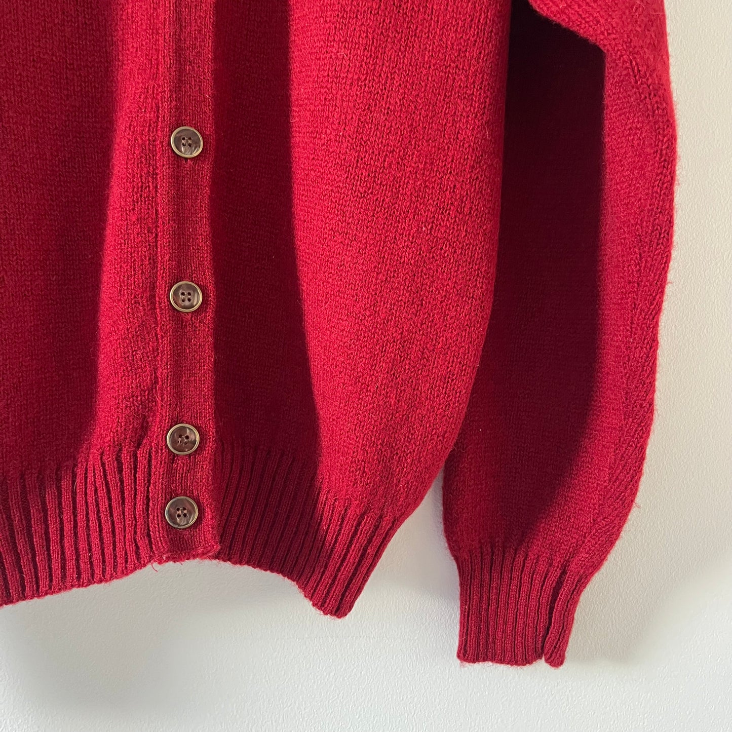 Red wool cardigan