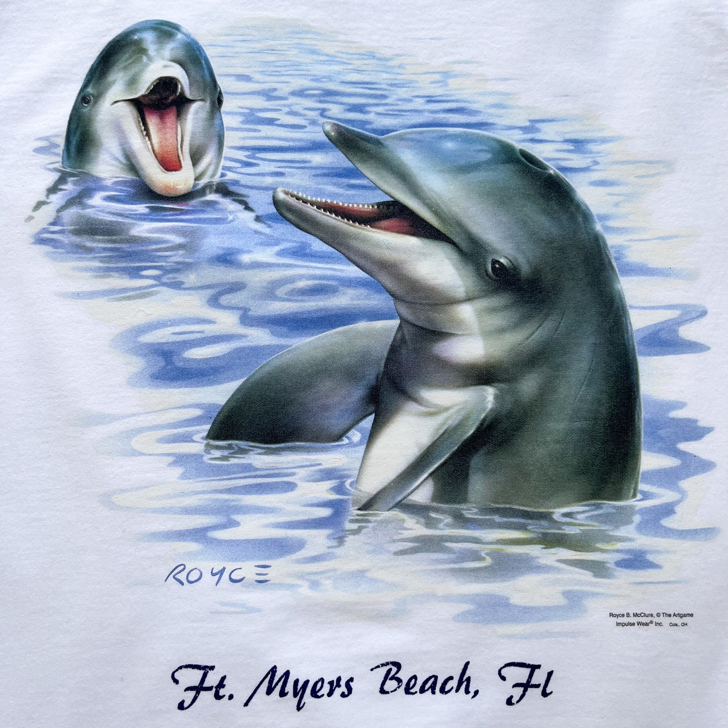 Vintage T-shirt with dolphins