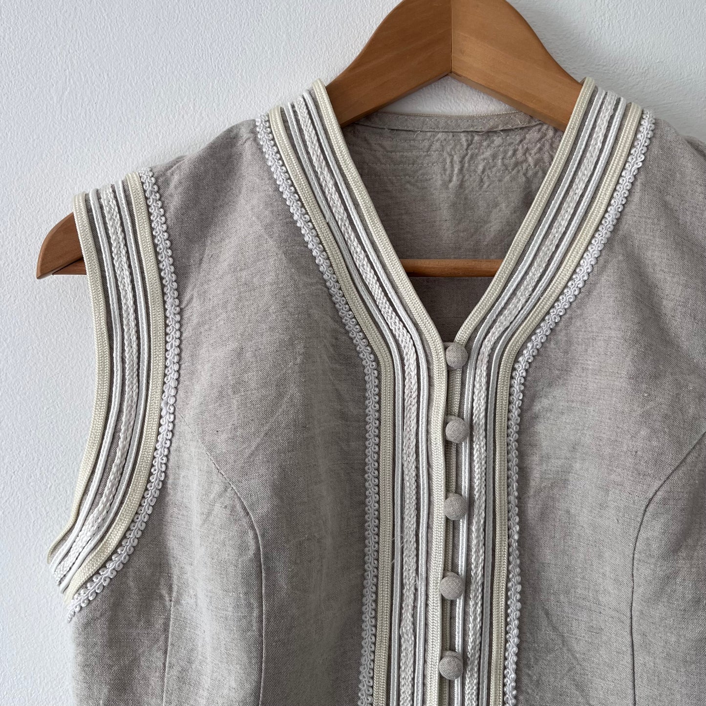 Vintage linen + cotton waistcoat