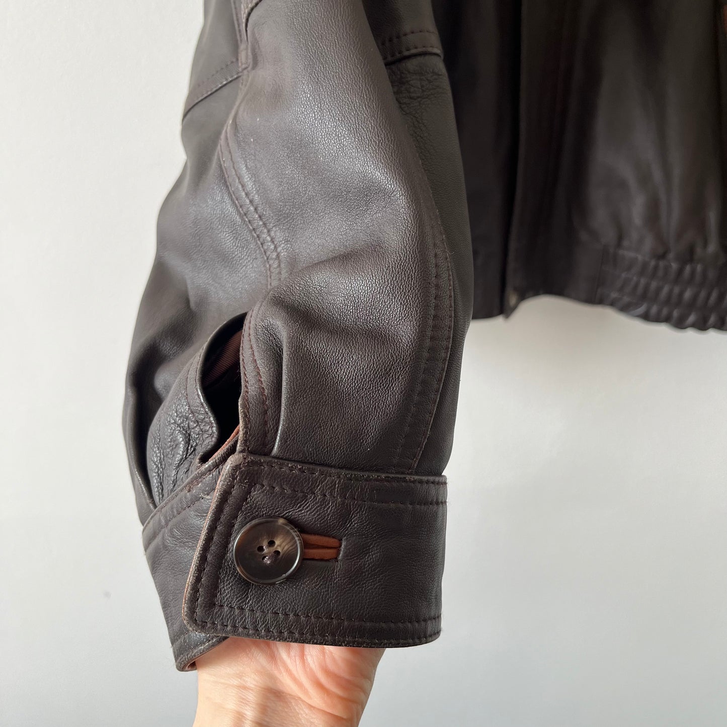 Dark brown leather jacket