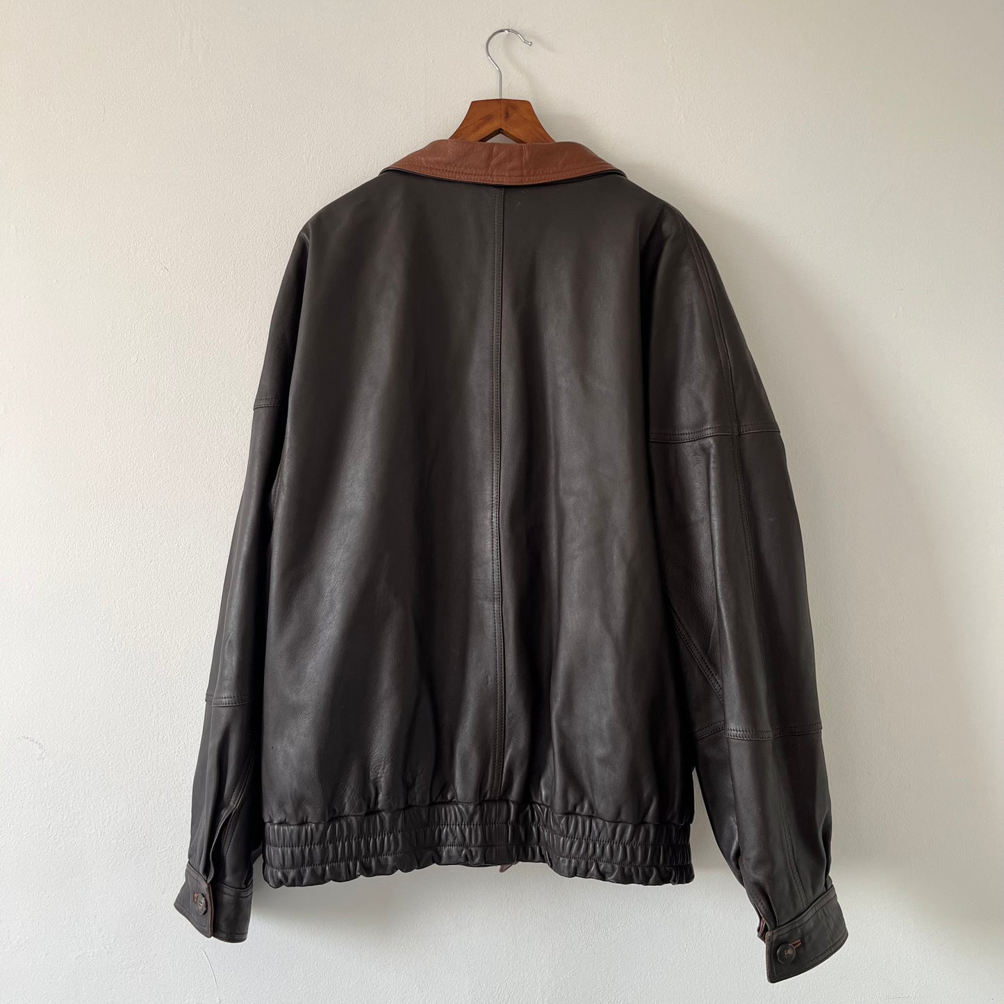 Dark brown leather jacket