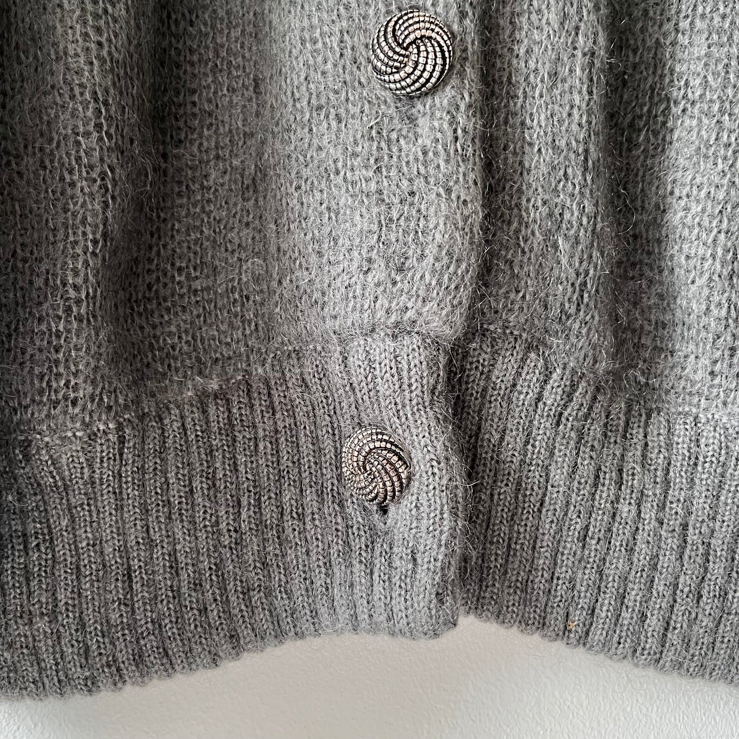 Grey mohair blend cardigan