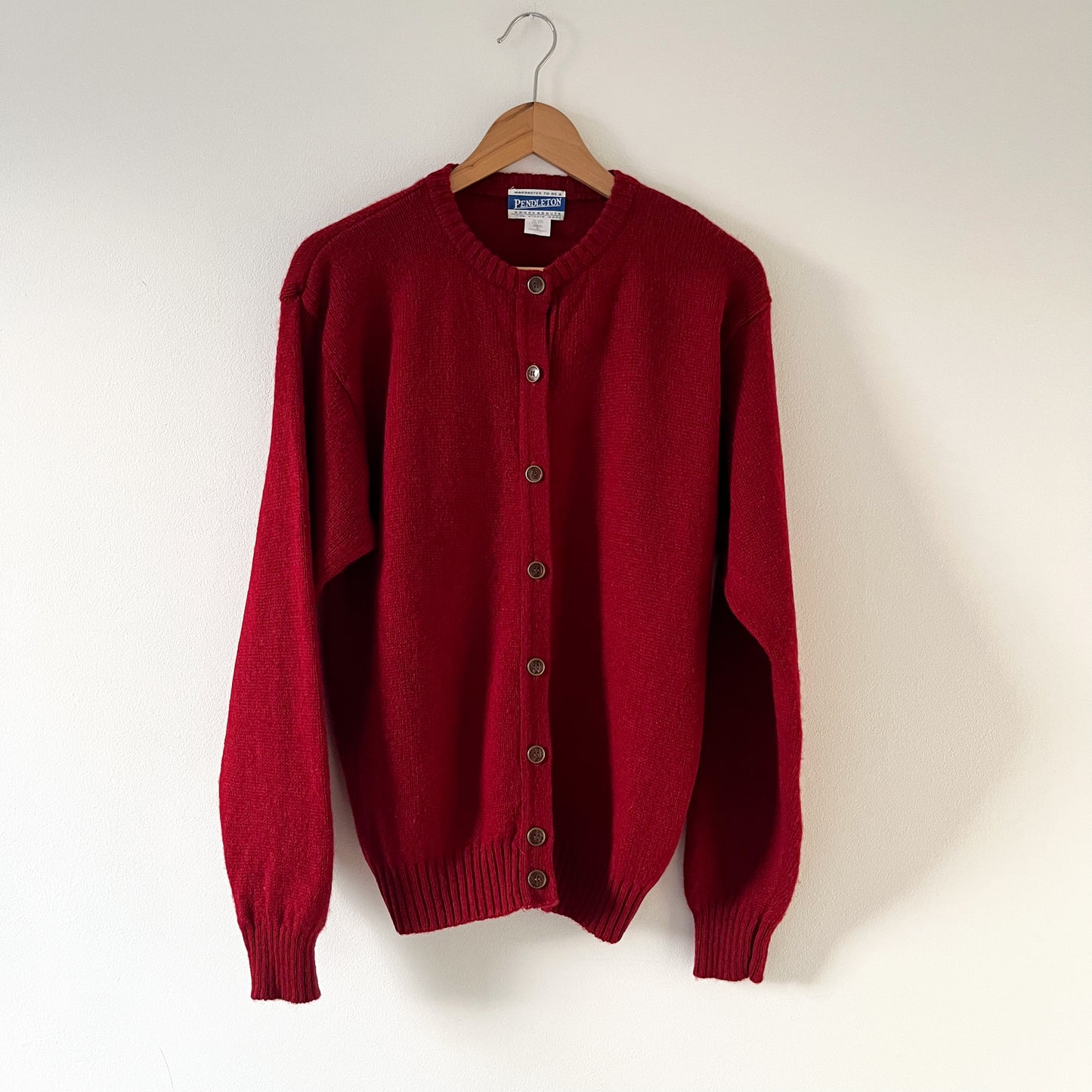 Red wool cardigan