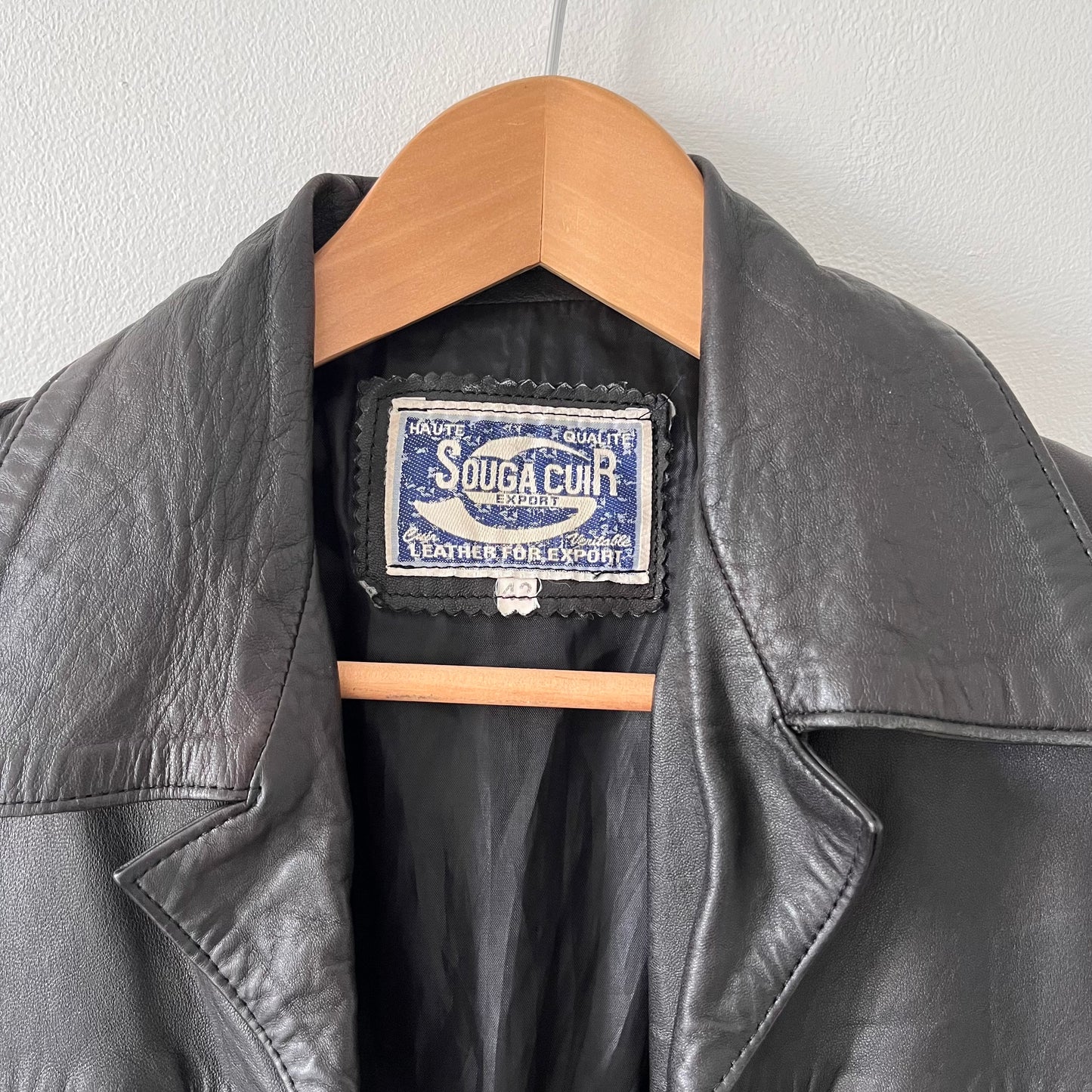 Vintage dark brown 100% leather jacket