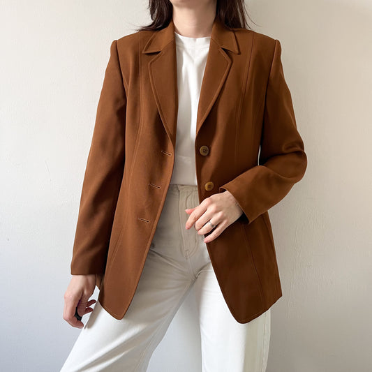 Caramel wool blend blazer