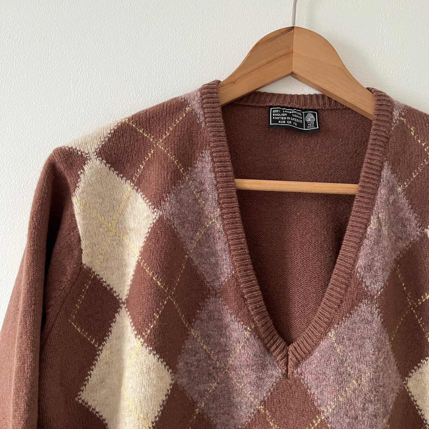 Vintage lambswool v-neck jumper