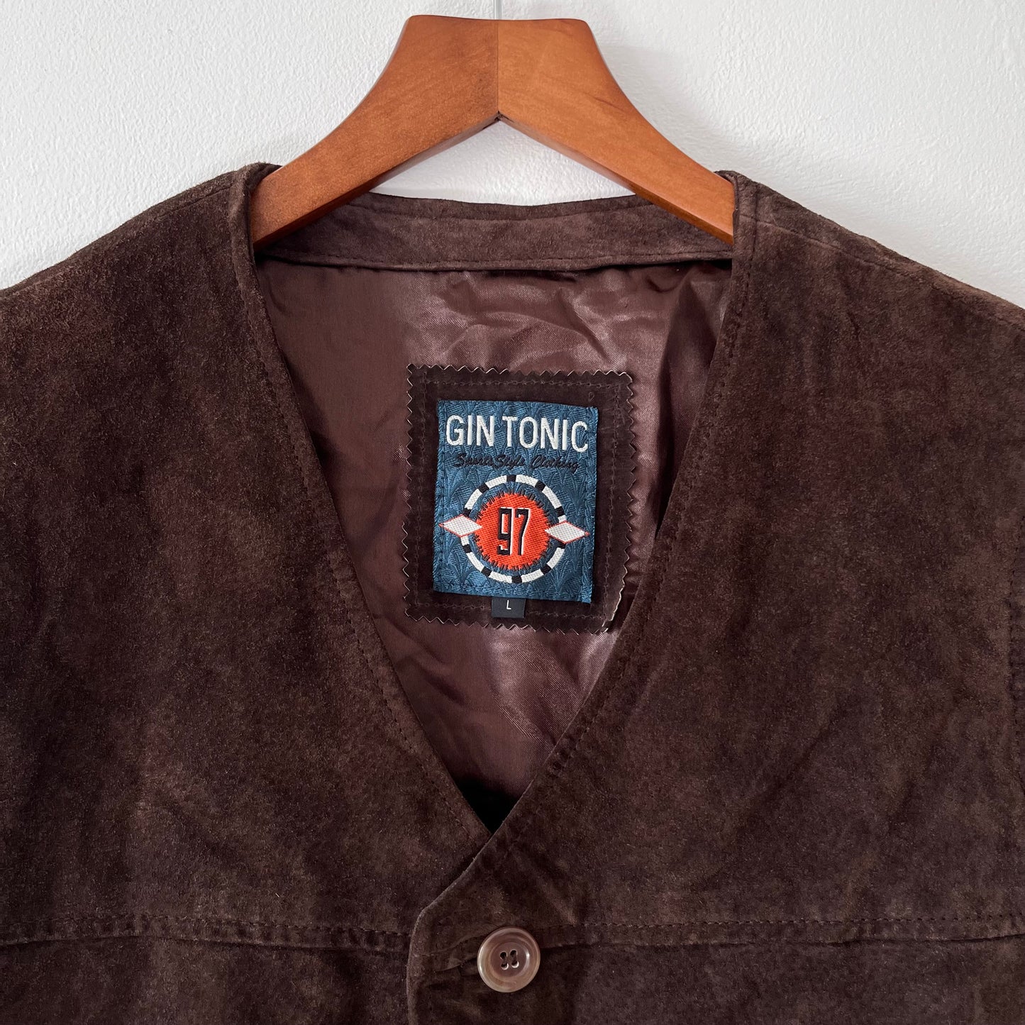 Dark brown suede waistcoat