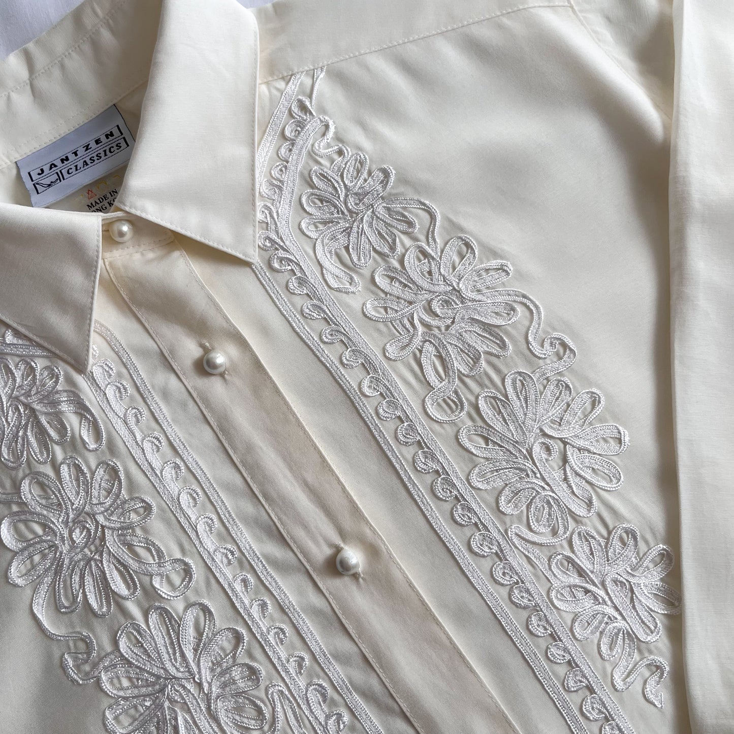 Vintage cream blouse with embroidery