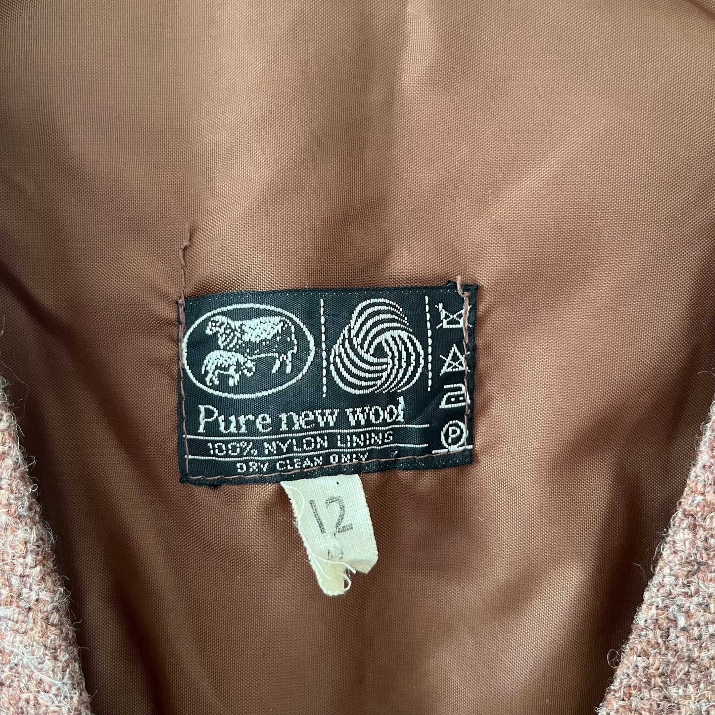 Vintage brown wool waistcoat