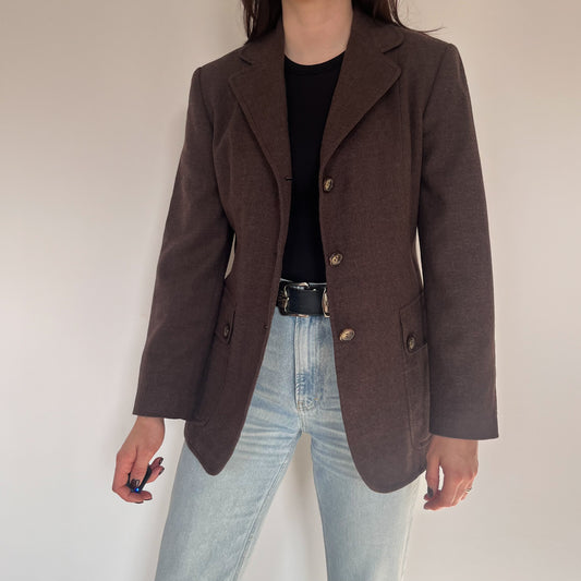 Brown wool blend blazer