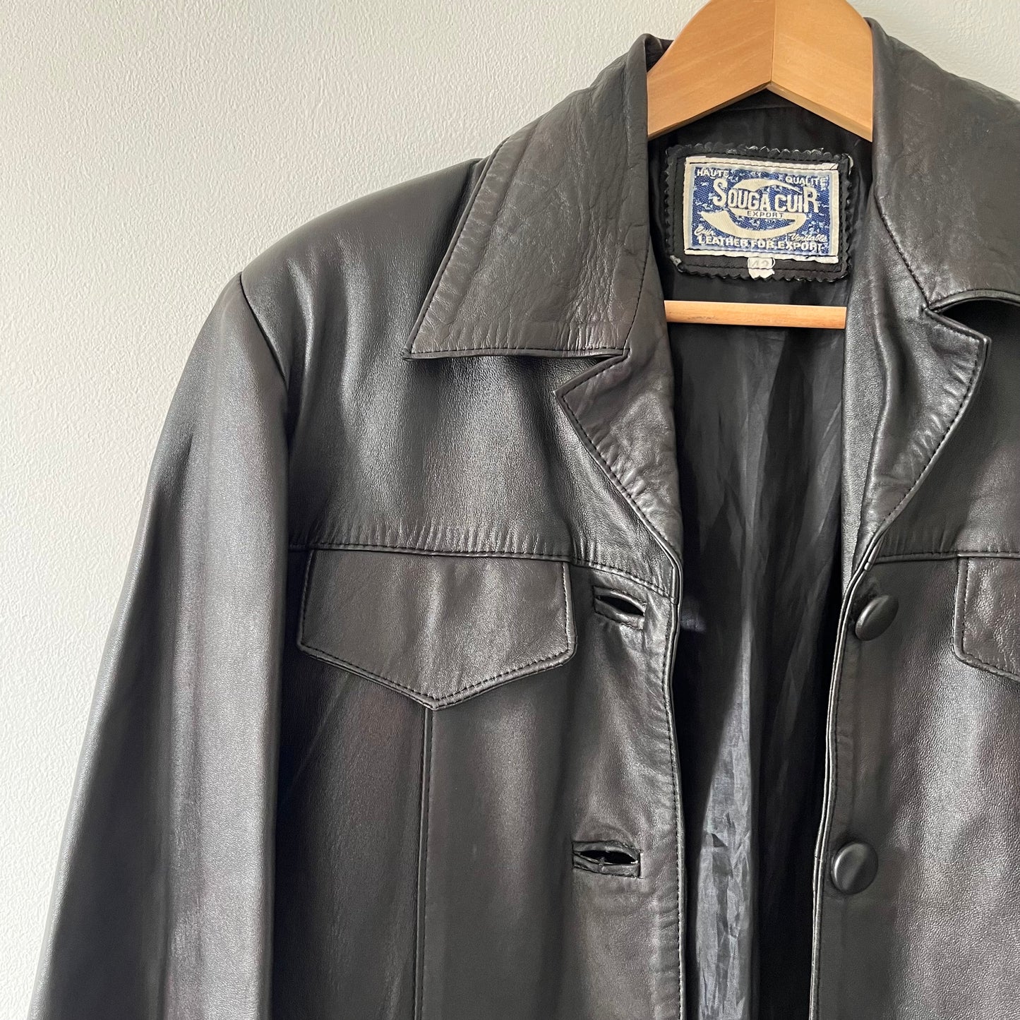 Vintage dark brown 100% leather jacket