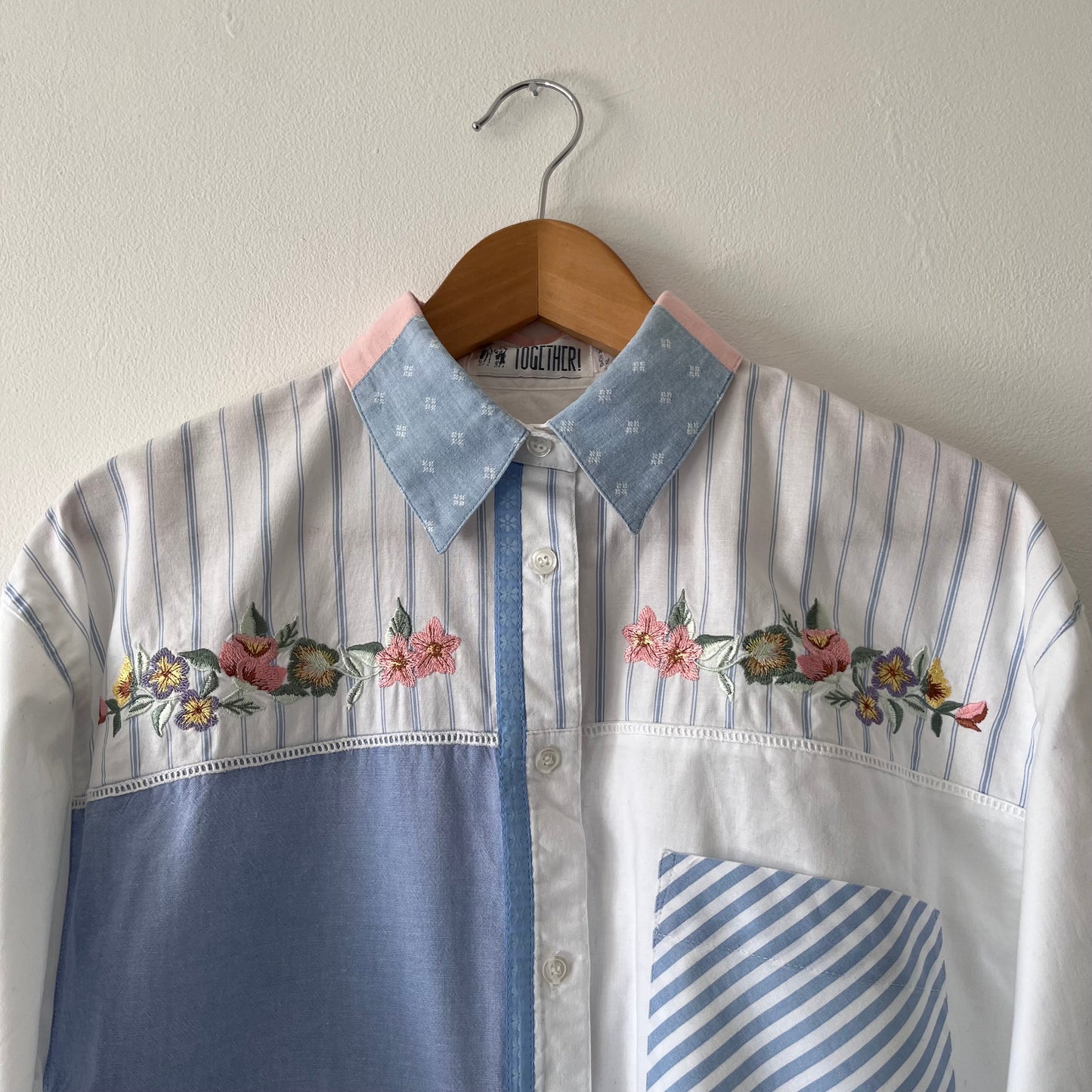 Vintage cotton shirt with embroidery