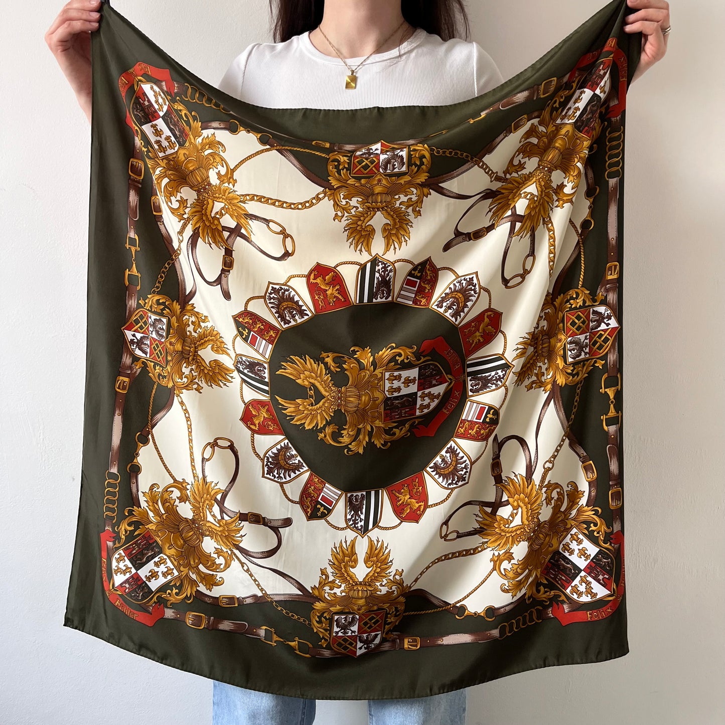 Patterned silk scarf