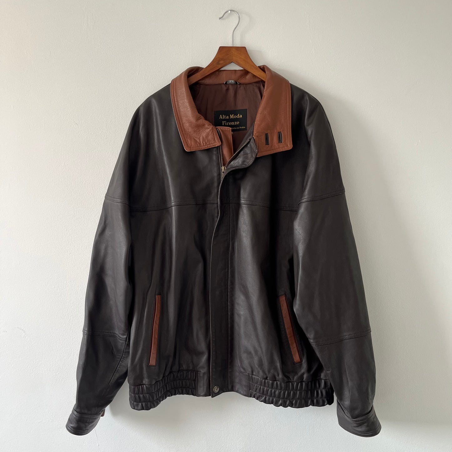 Dark brown leather jacket