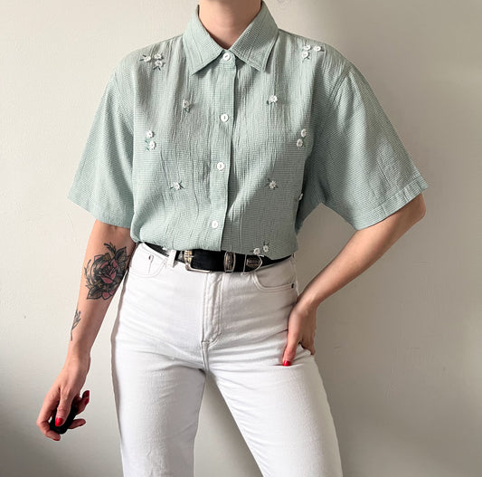 Vintage green gingham shirt