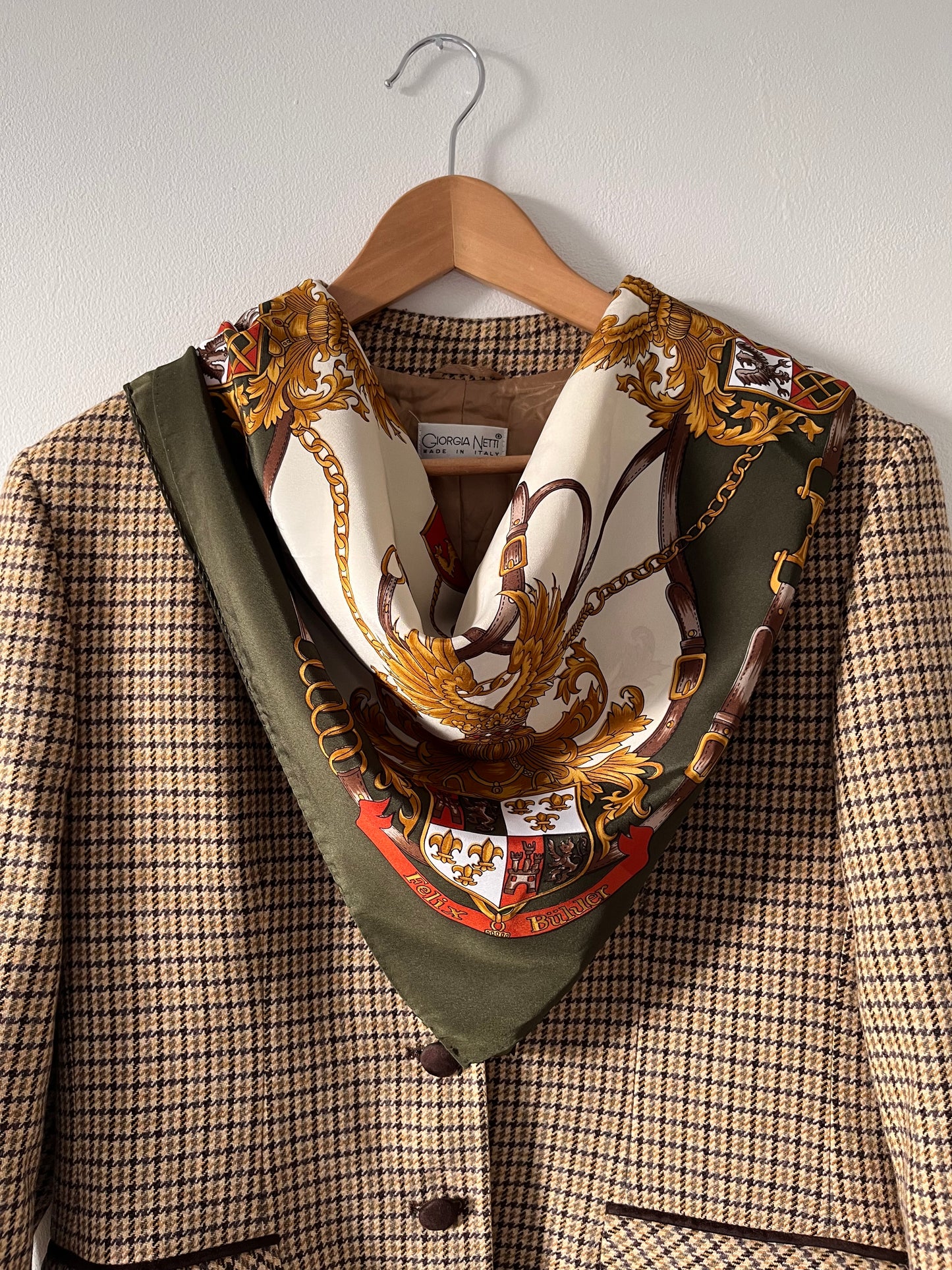 Patterned silk scarf