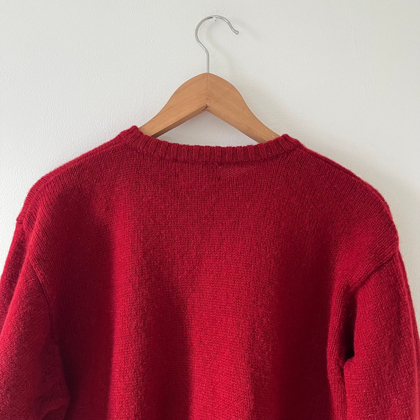 Red wool cardigan