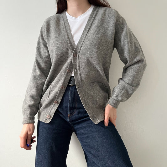 Grey lambswool cardigan