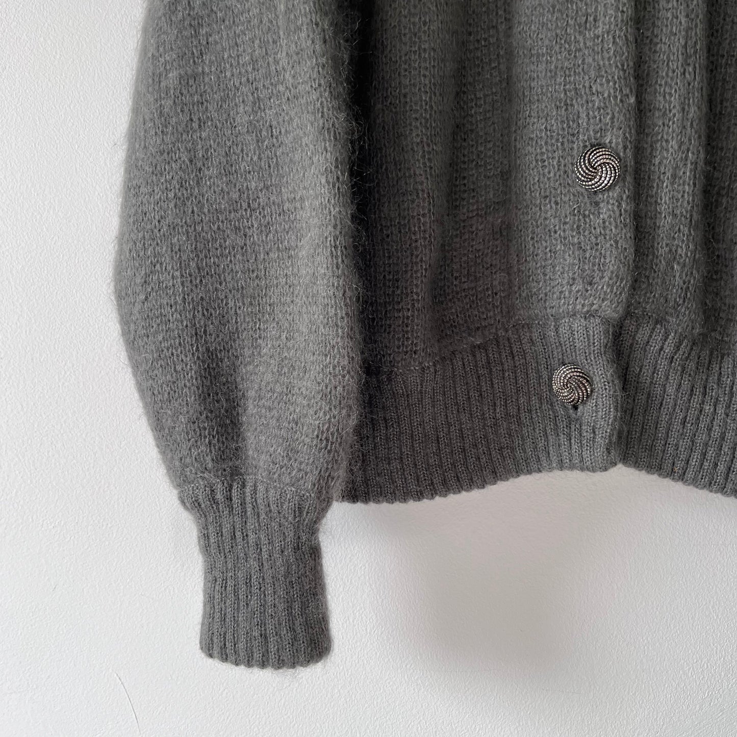 Grey mohair blend cardigan