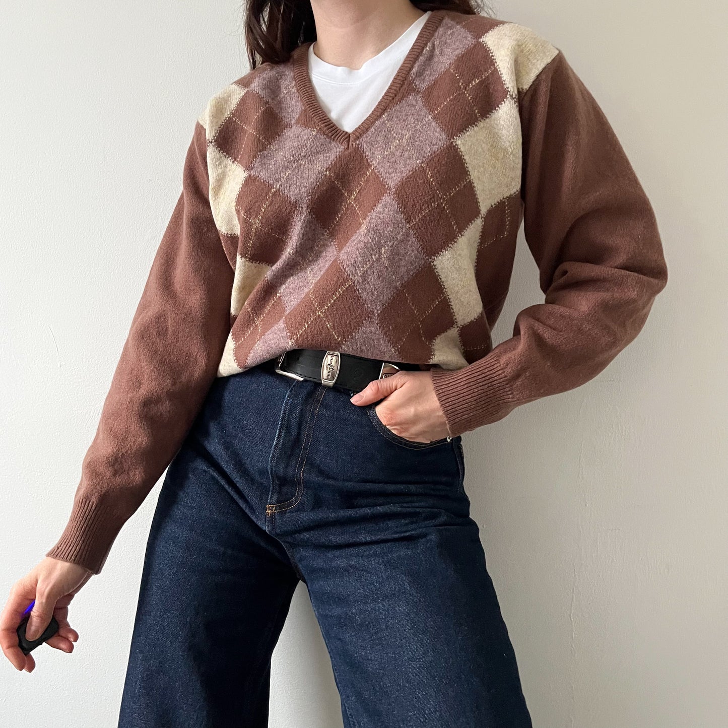 Vintage lambswool v-neck jumper