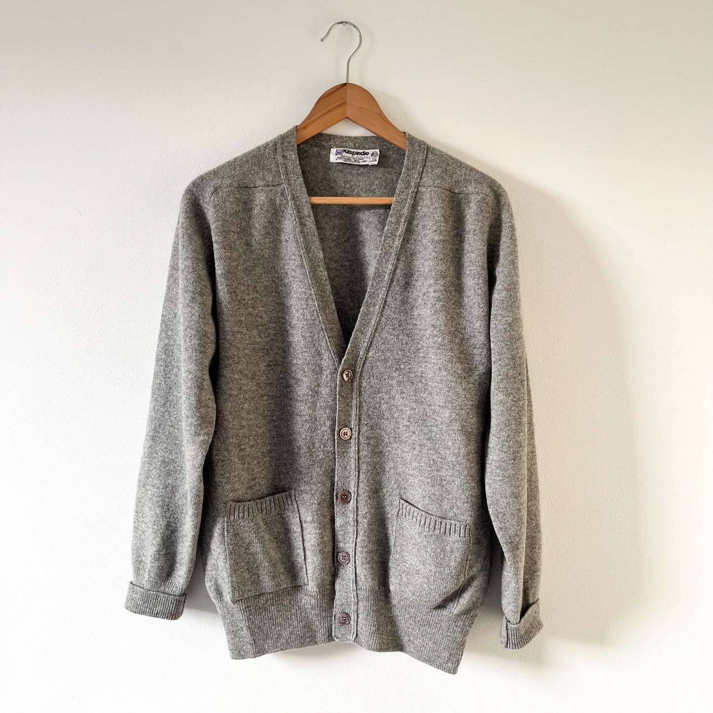 Grey lambswool cardigan