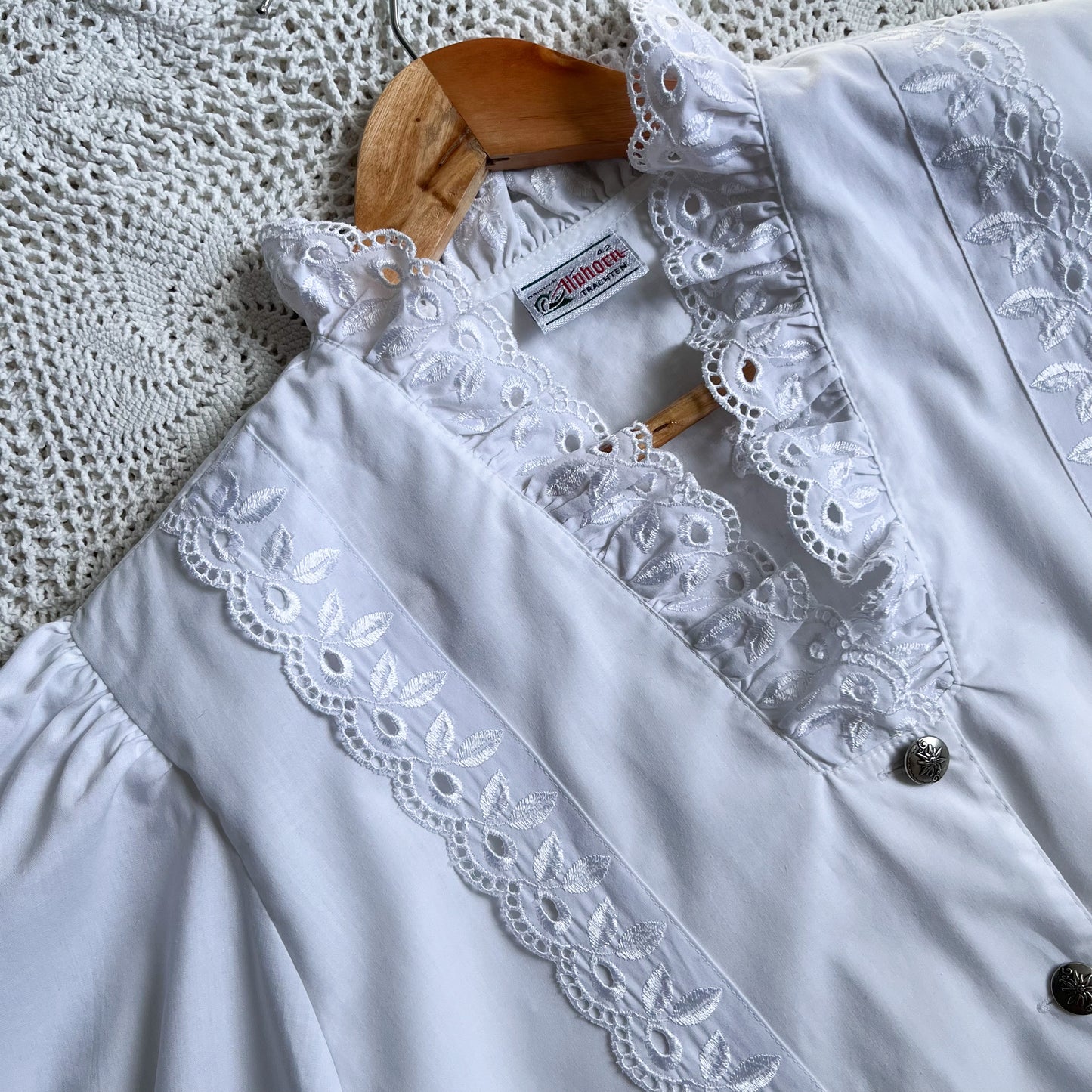 Vintage white ruffled blouse