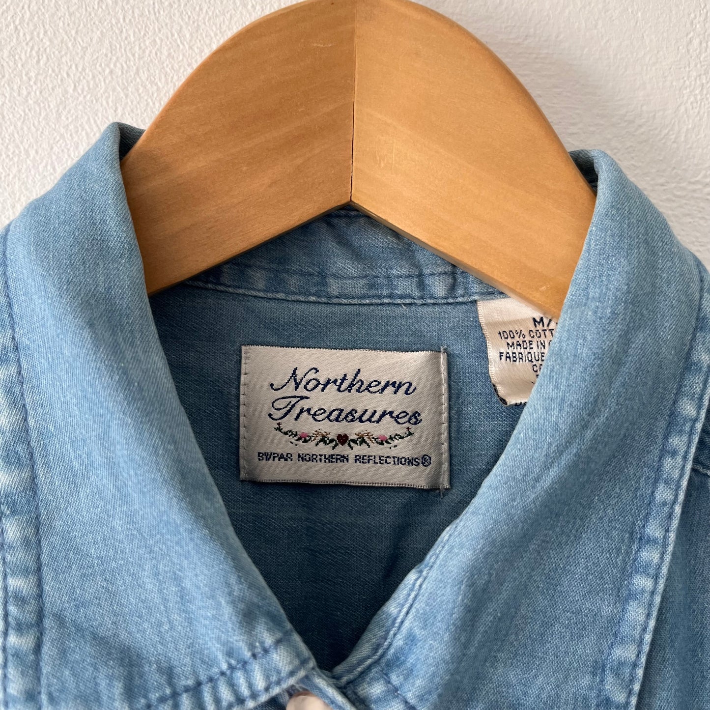 Vintage denim shirt with embroidery