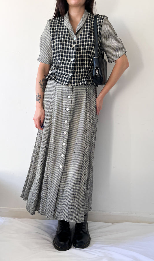 90’s maxi checkered dress