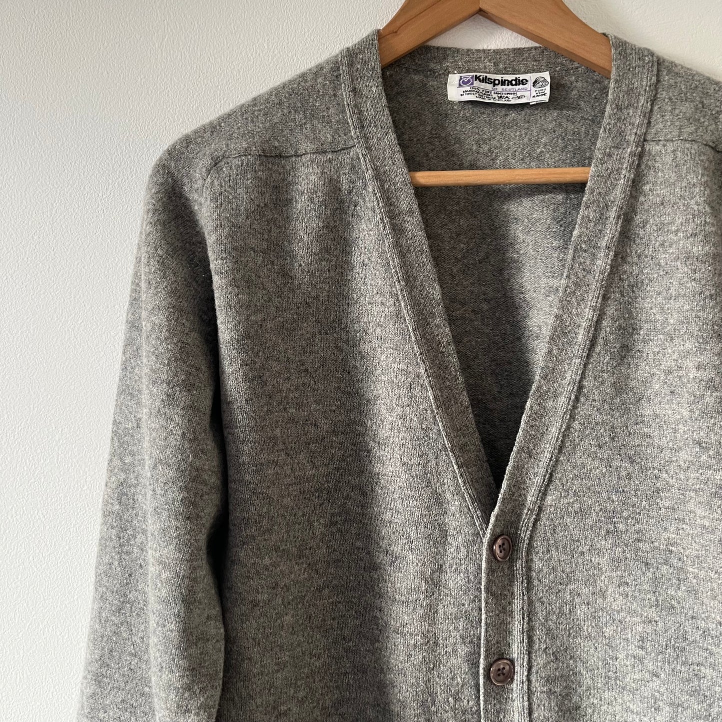 Grey lambswool cardigan