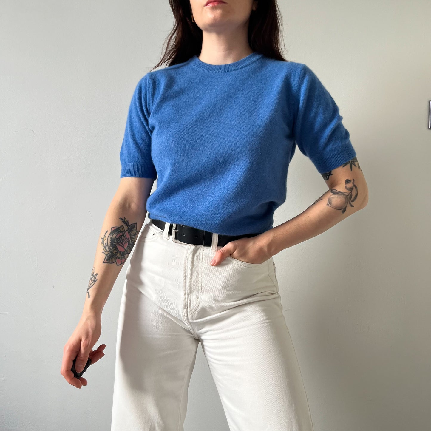 Blue short sleeve jumper