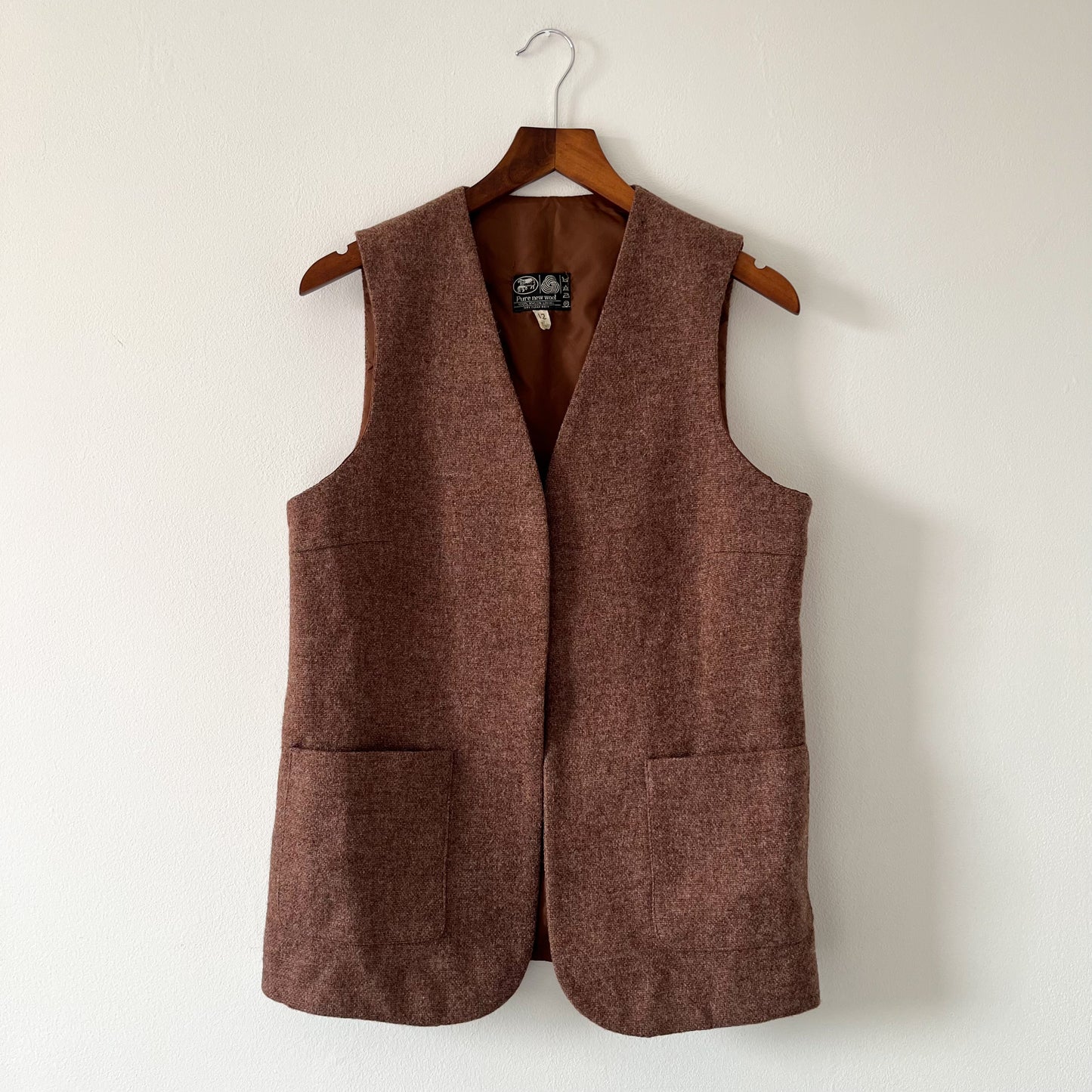 Vintage brown wool waistcoat