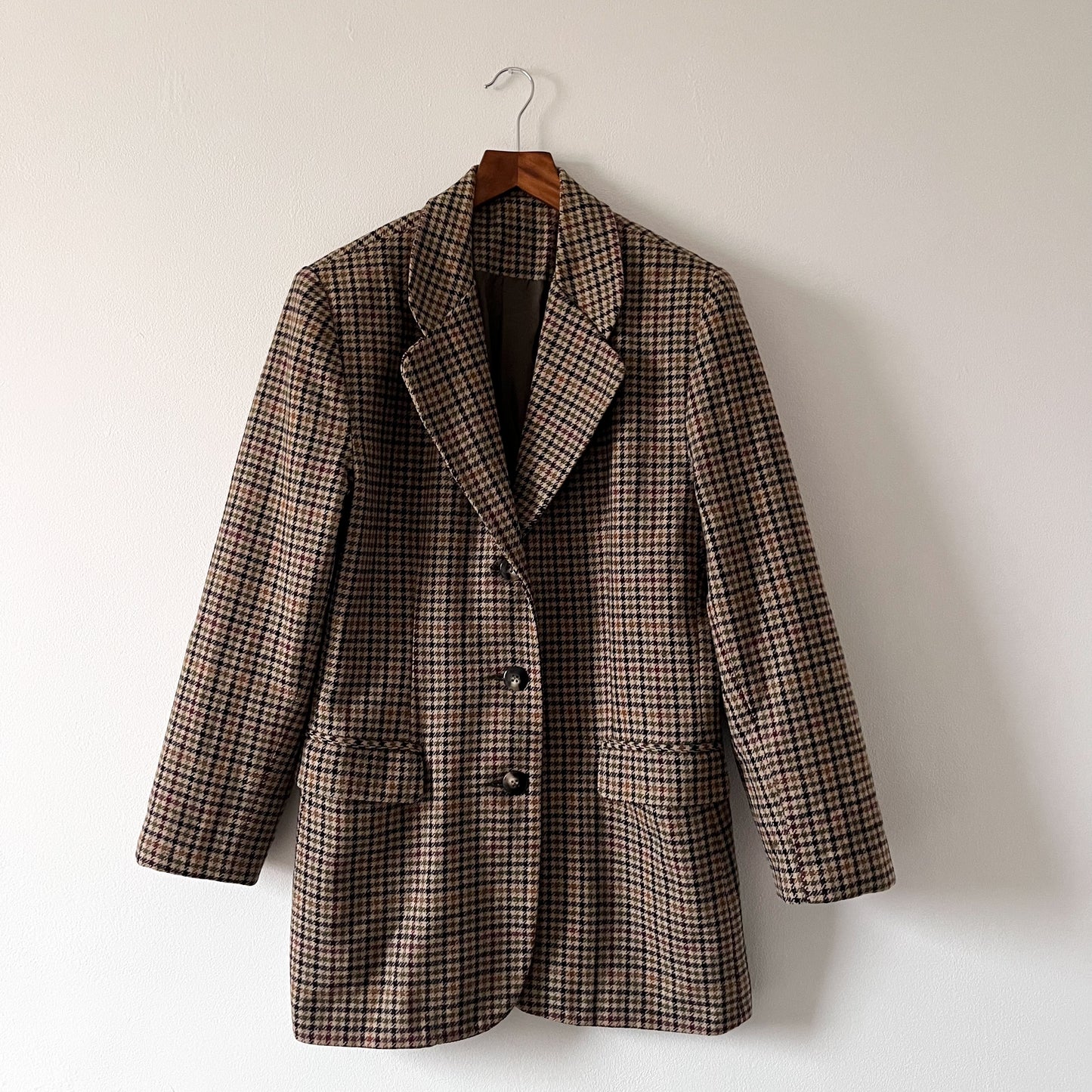 Checkered wool blazer