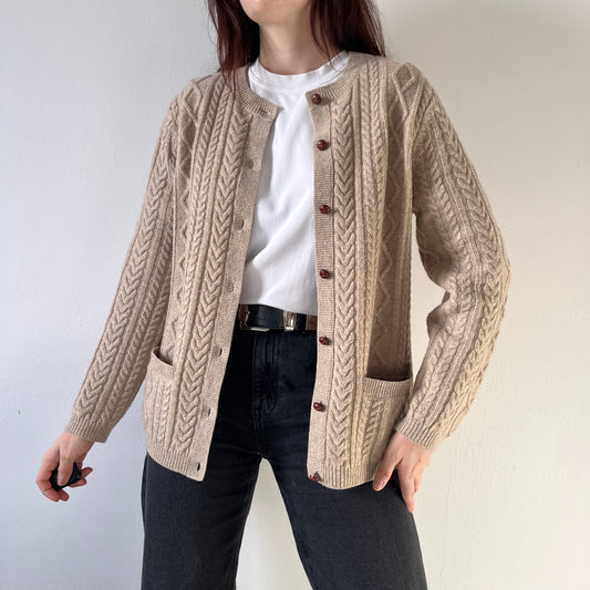 Beige wool cardigan